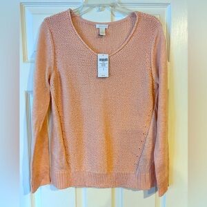 Chico’s Women’s Size 1 (8/M) Shimmer Mylee Pullover Sweater Peach Froth NWT